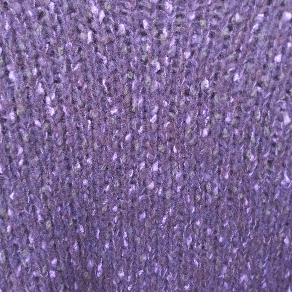 Chunky Purple Wool Blend Mock Neck Sweater- Size L Cozy Warm Gilmore Girls Style - Picture 10 of 13